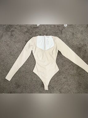 Naked Wardrobe Faux Leather Thong Bodysuit NWT!